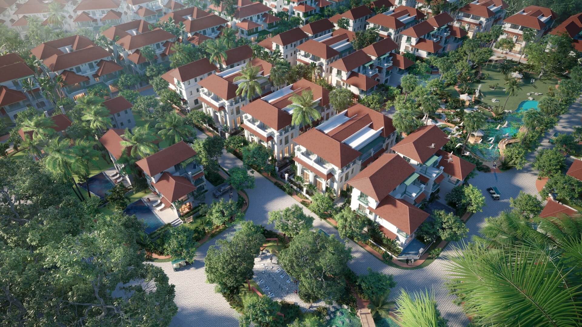 Không gian nhiệt đới bao trùm nội khu - Biệt thự cao cấp Sun Tropical Village